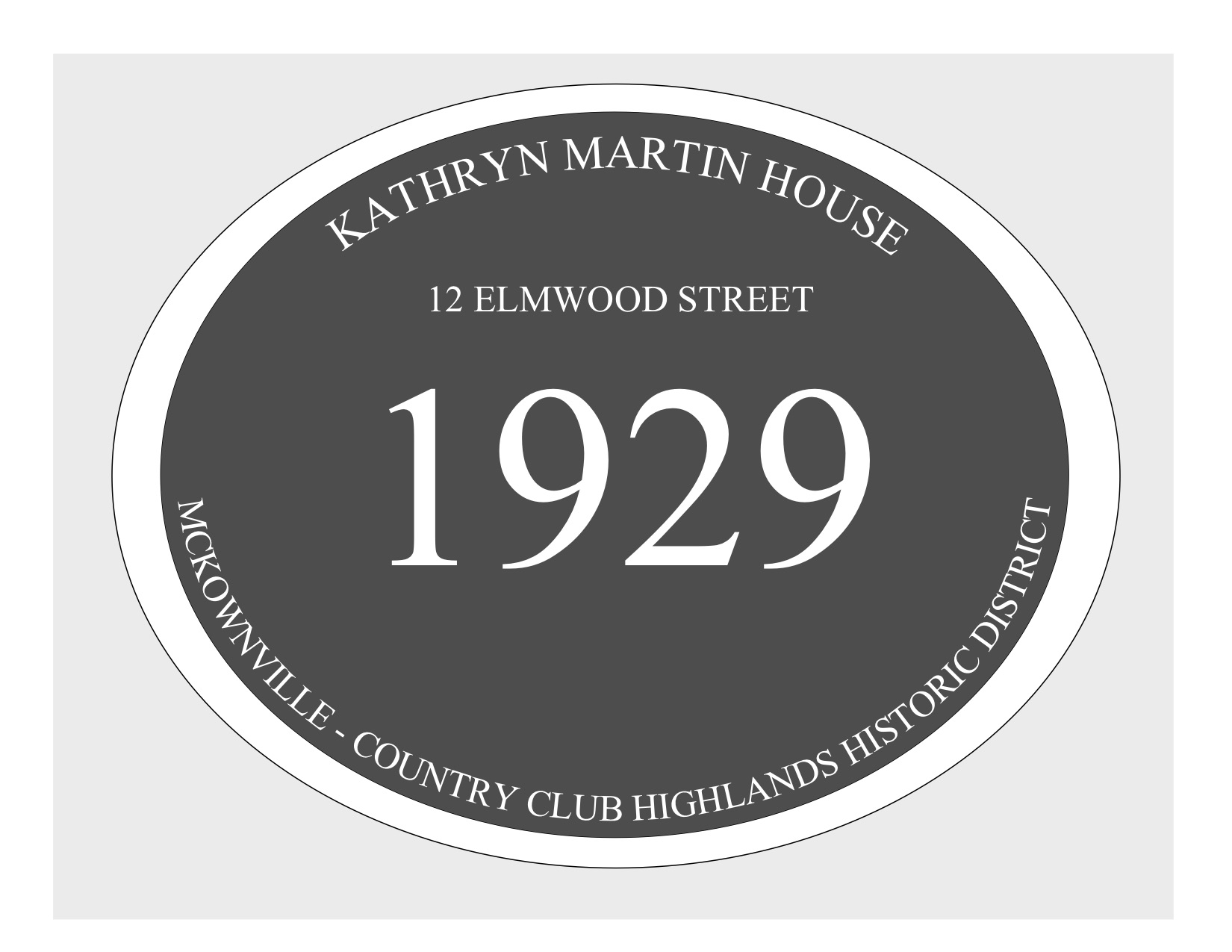 house
plaque draft design McKownville CCH 12 Elmwood St