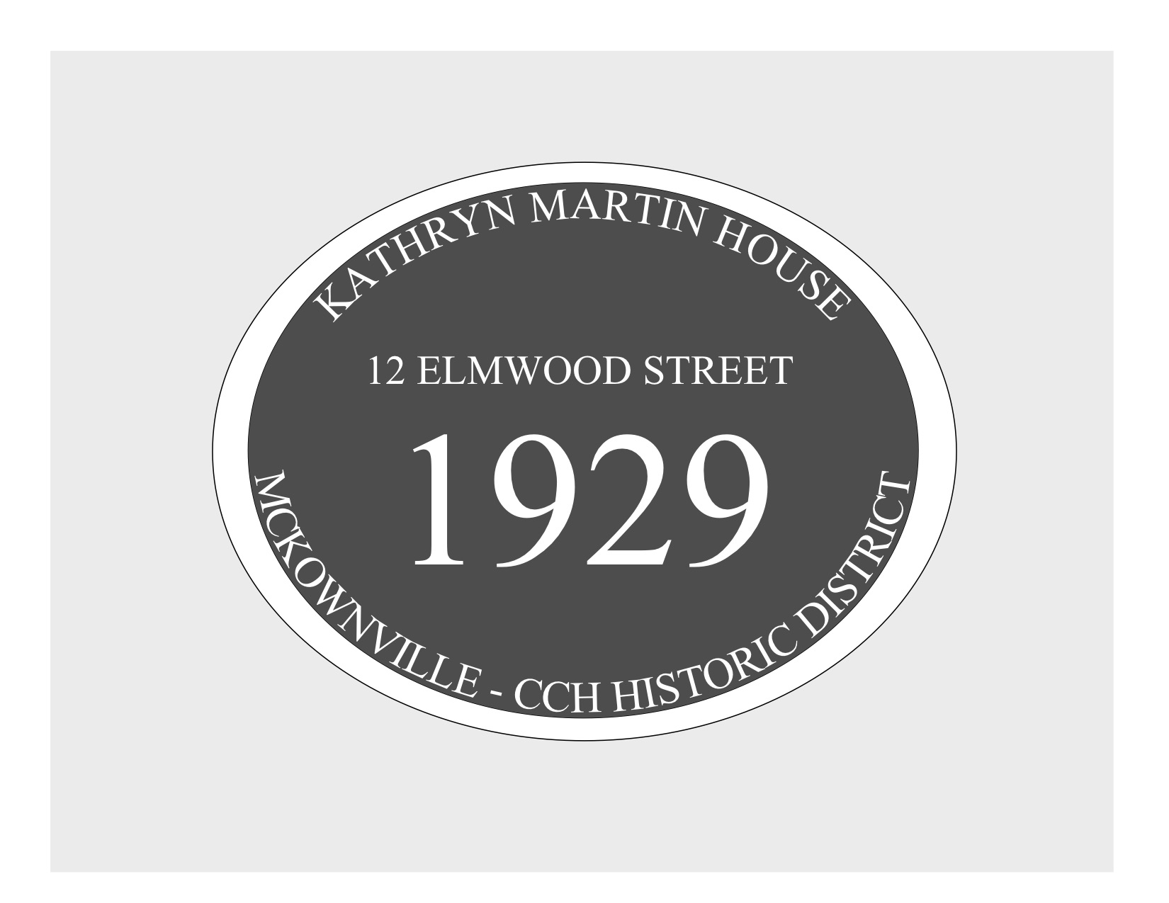 house
plaque draft design McKownville CCH 12 Elmwood St