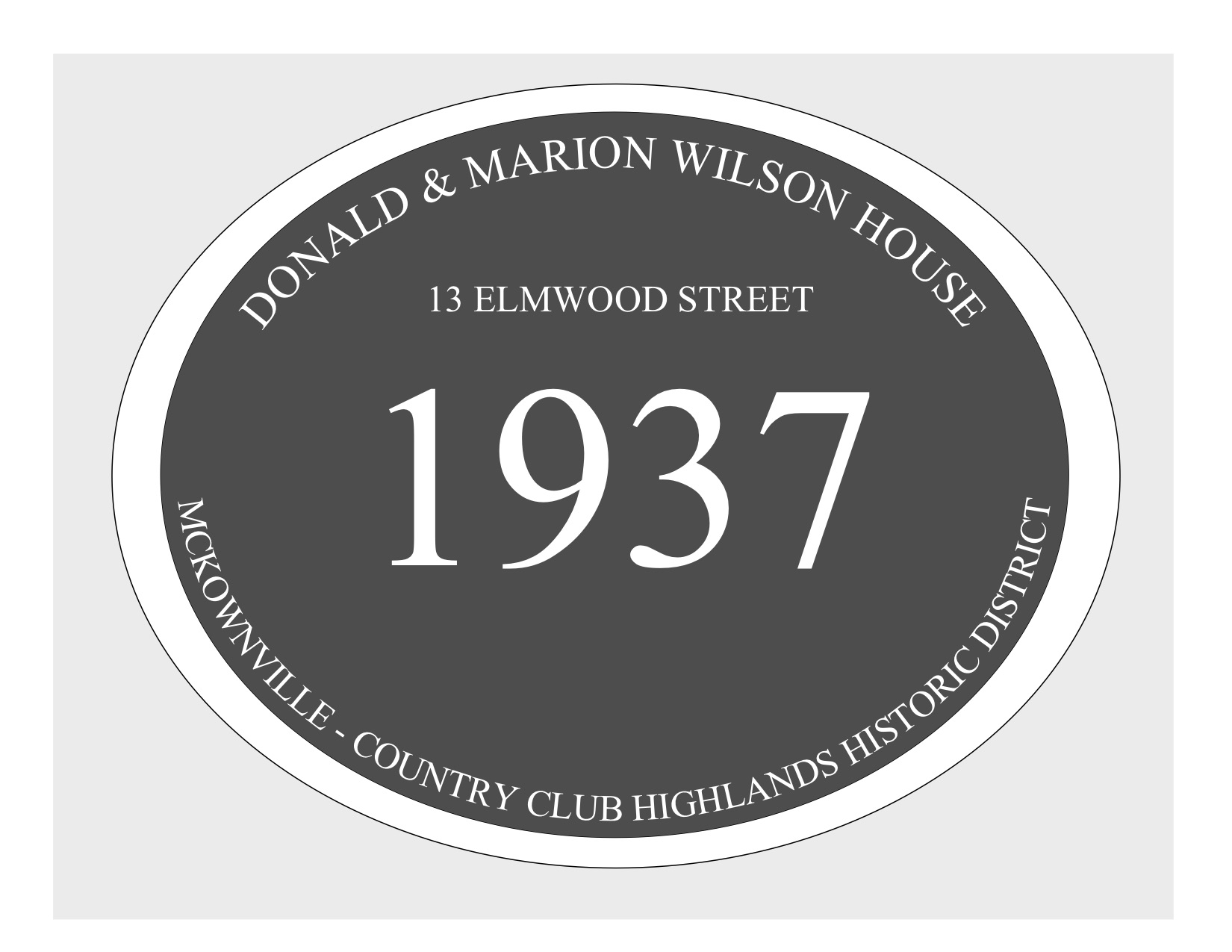 house
plaque draft design McKownville CCH 13 Elmwood St