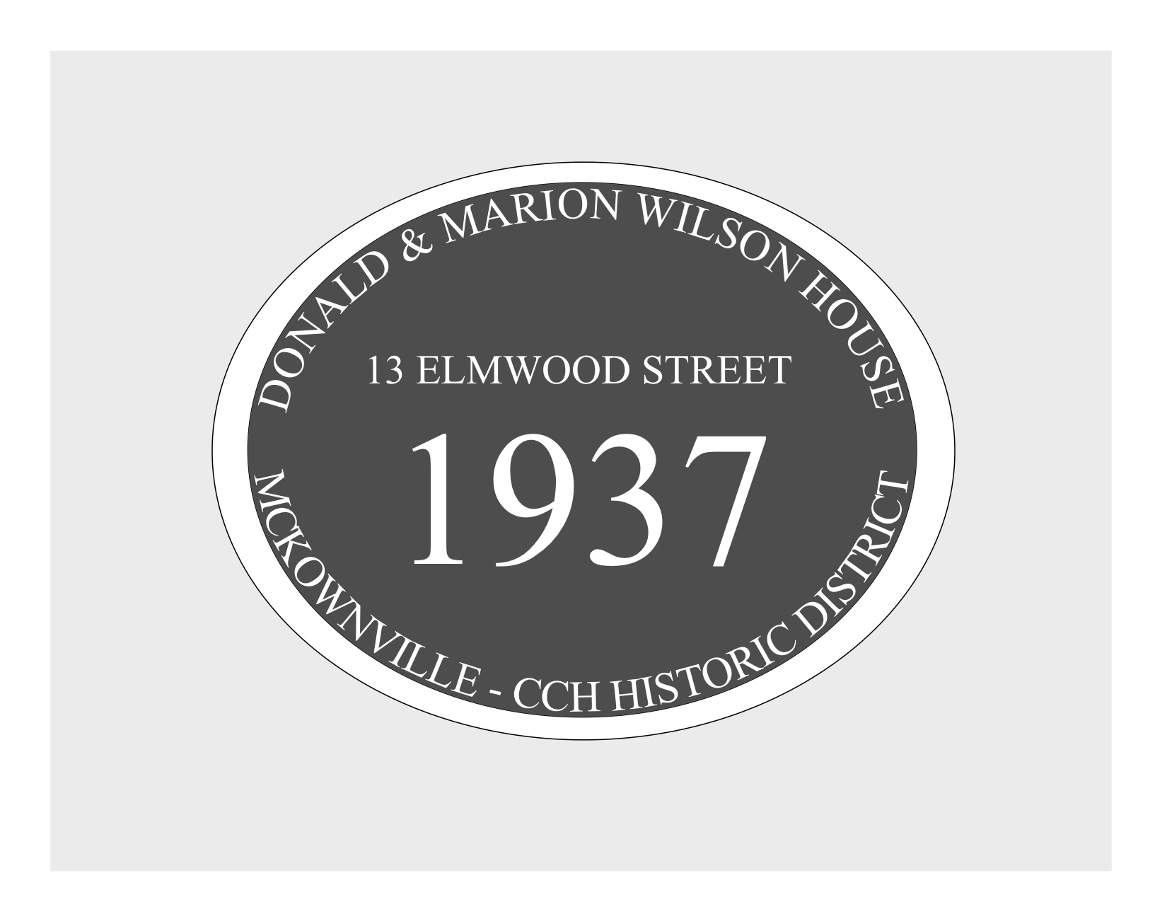 house
plaque draft design McKownville CCH 13 Elmwood St