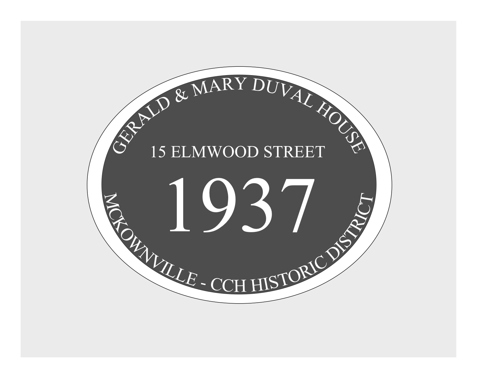 house
plaque draft design McKownville CCH 15 Elmwood St