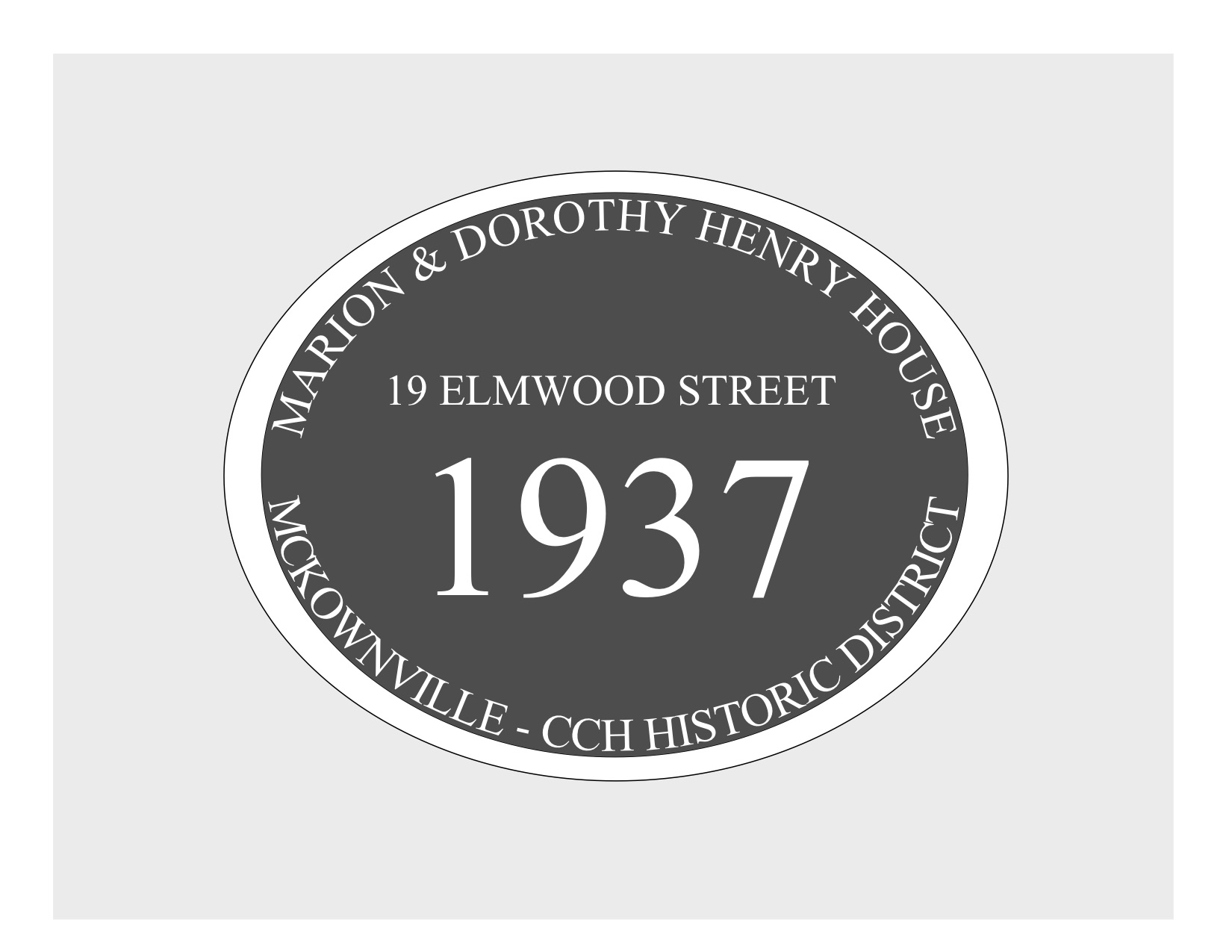 house
plaque draft design McKownville CCH 19 Elmwood St