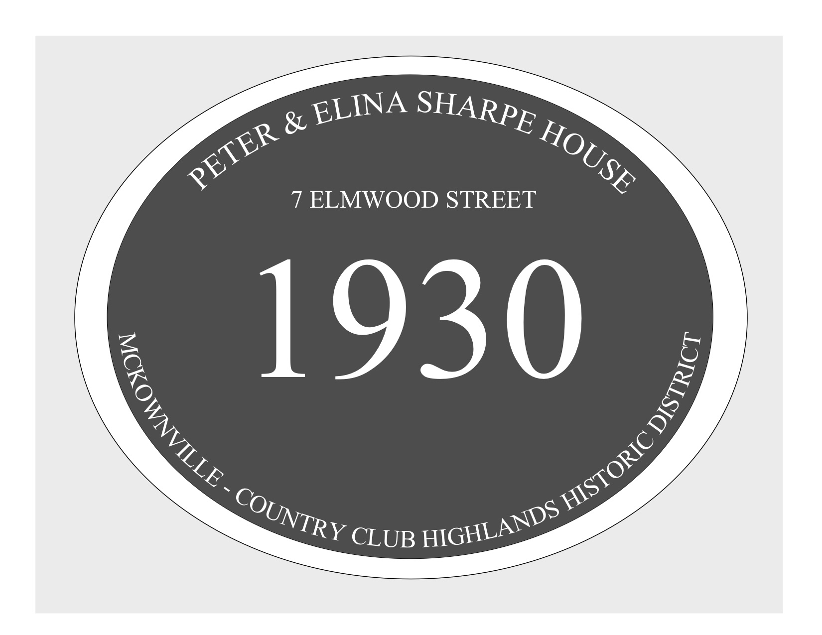 house plaque
draft design McKownville CCH 7 Elmwood St