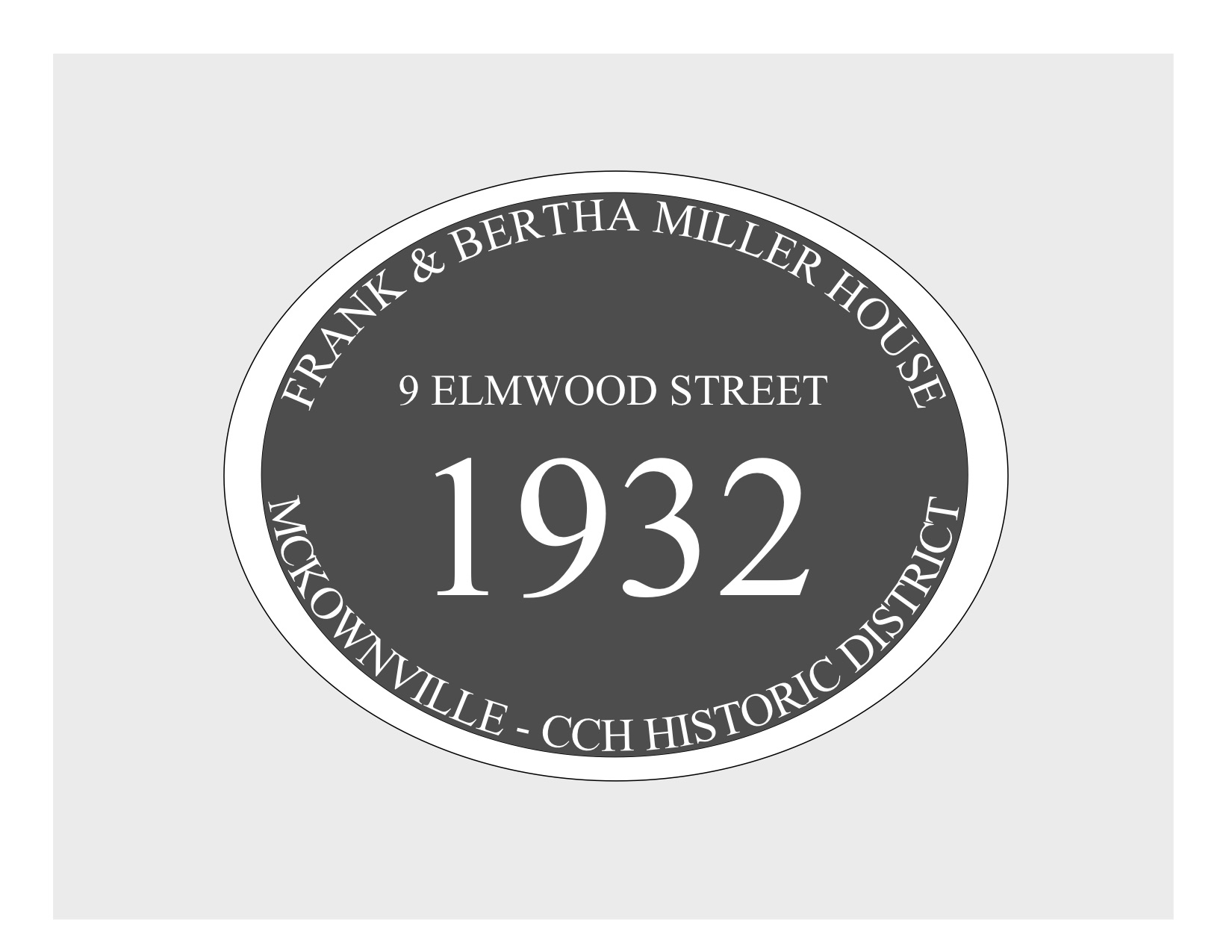 house
plaque draft design McKownville CCH 9 Elmwood St