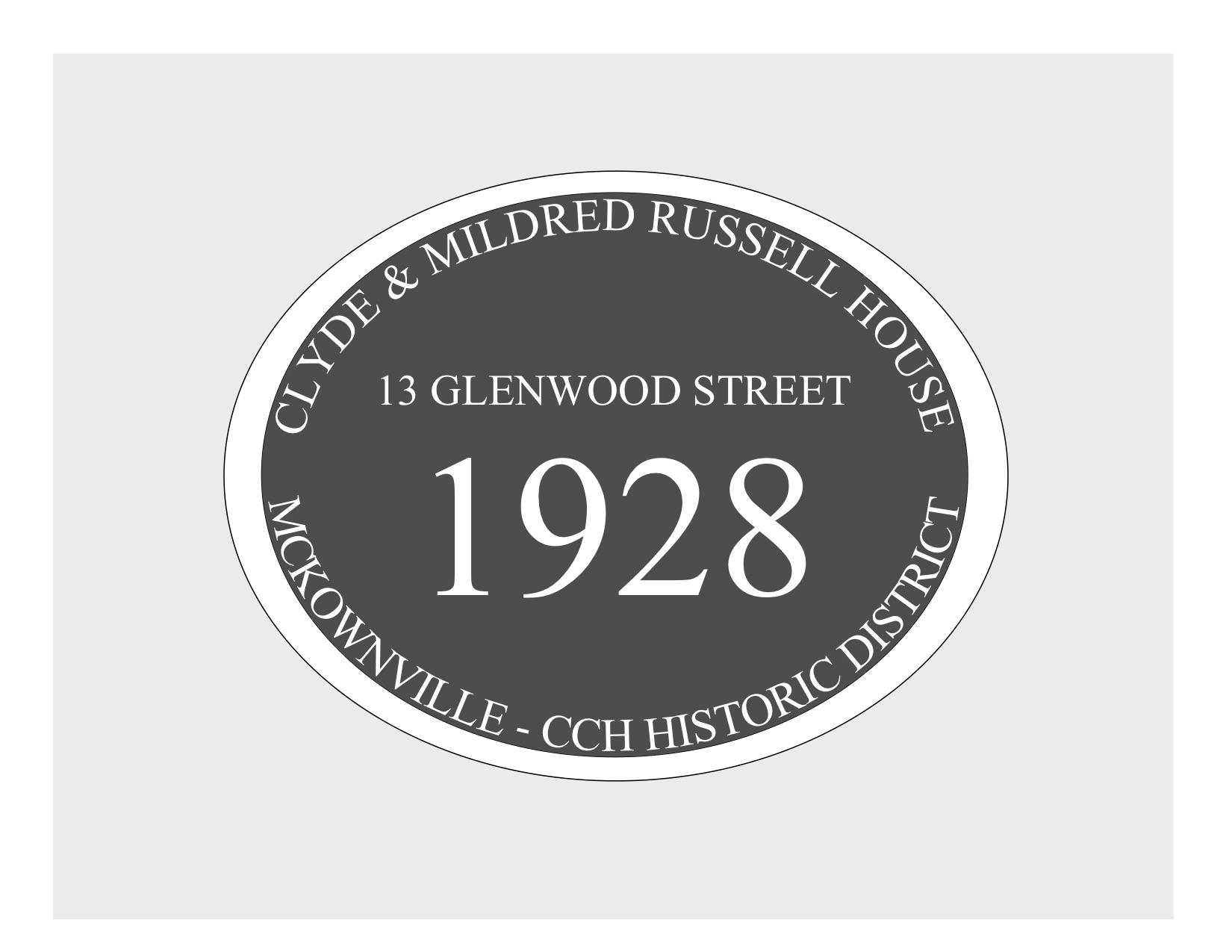 house
plaque draft design McKownville CCH 13 Glenwood St