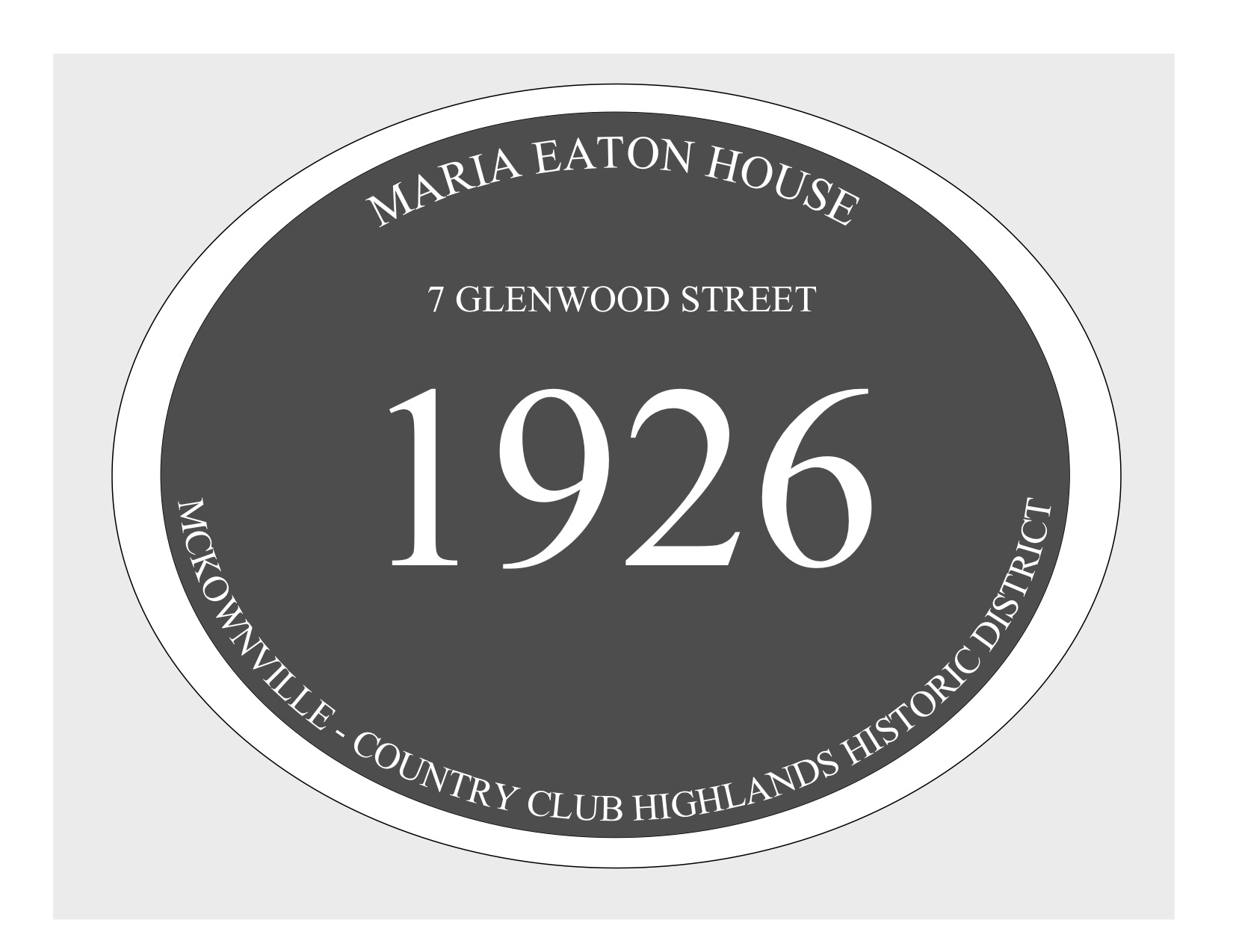 house
plaque draft design McKownville CCH 7 Glenwood St