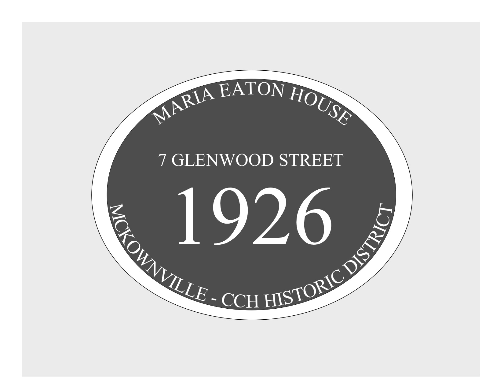 house
plaque draft design McKownville CCH 7 Glenwood St