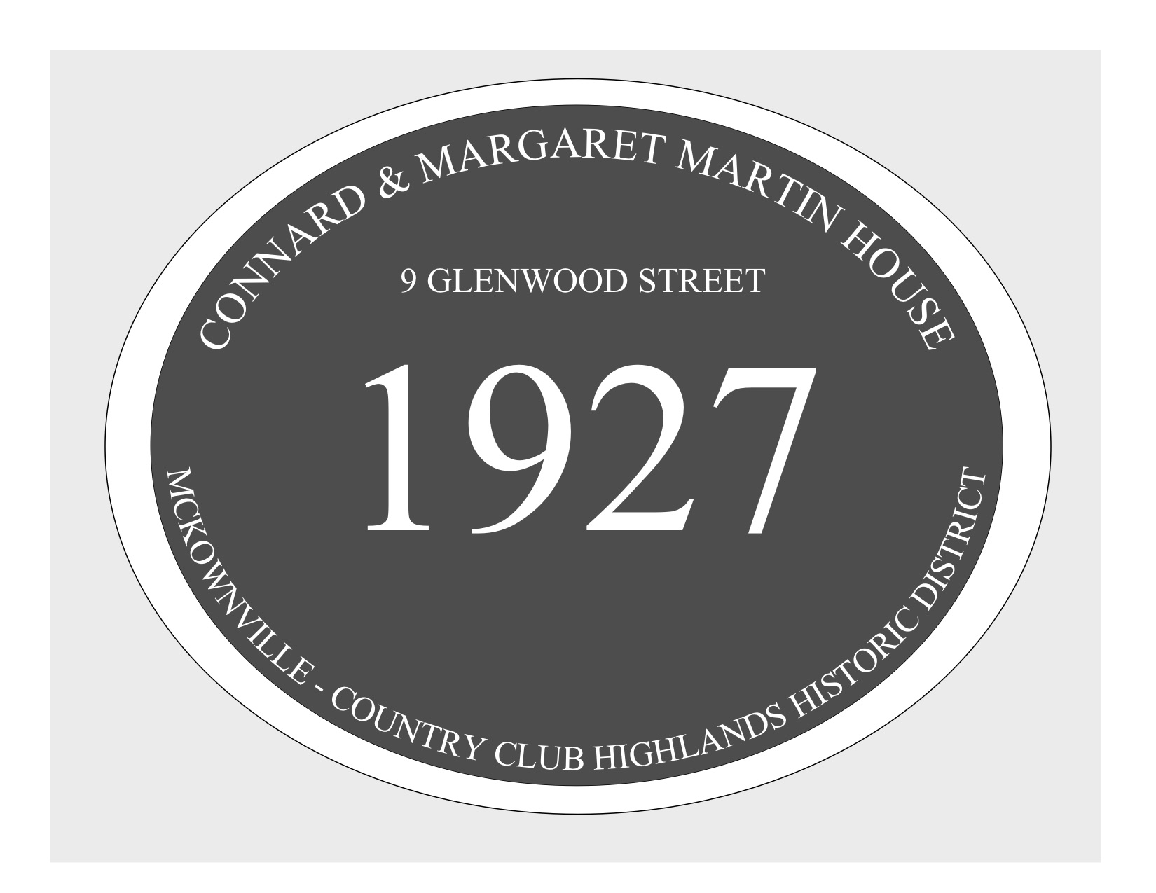 house
plaque draft design McKownville CCH 9 Glenwood St