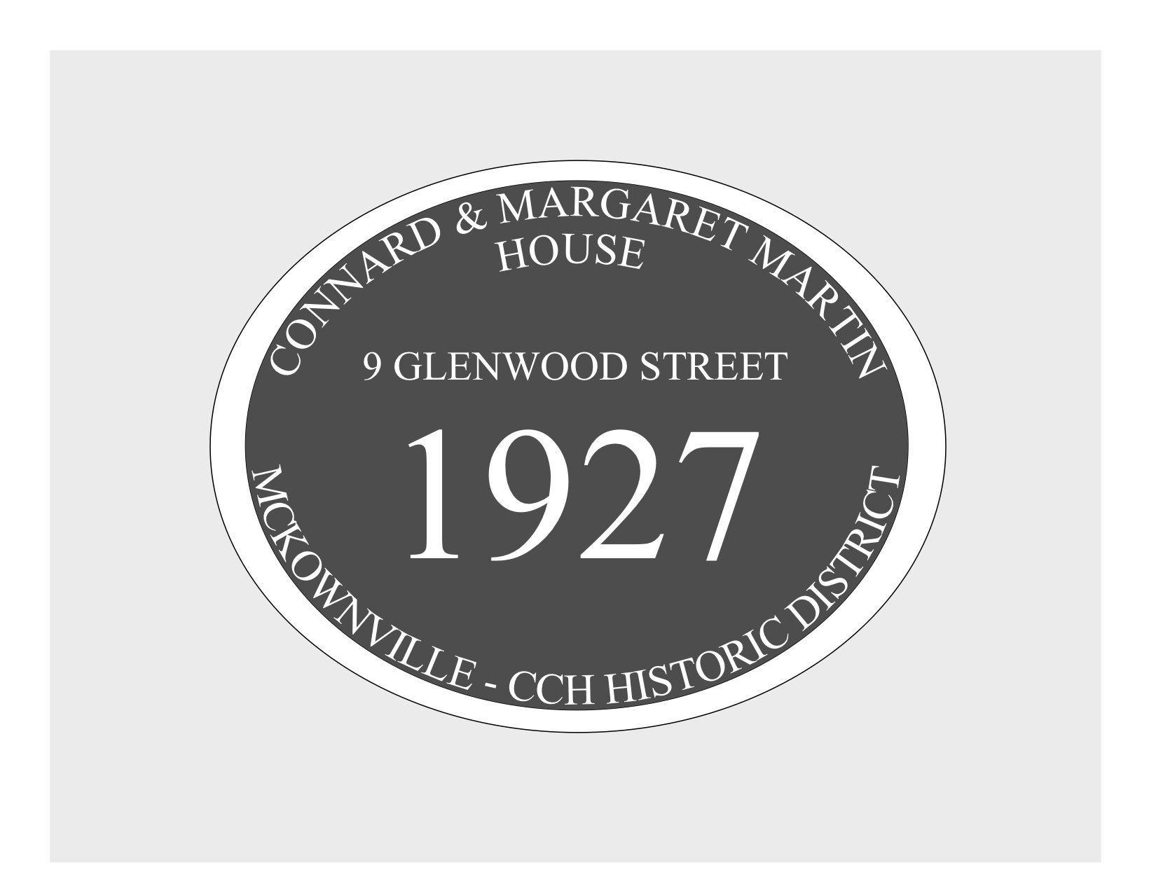 house
plaque draft design McKownville CCH 9 Glenwood St