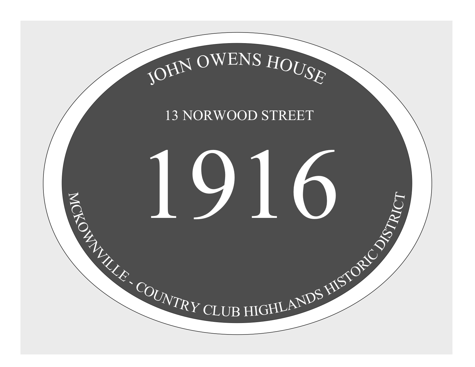 house
plaque draft design McKownville CCH 13 Norwood St