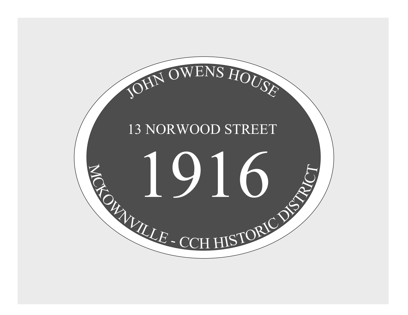 house
plaque draft design McKownville CCH 13 Norwood St
