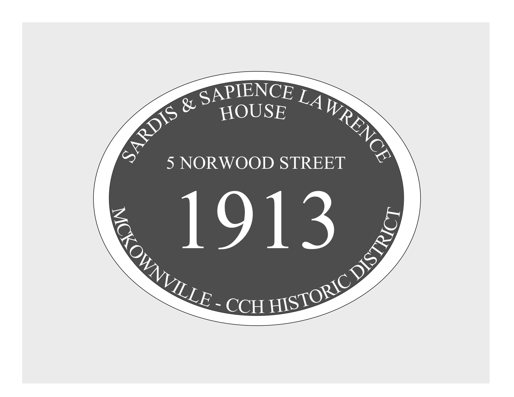 house
plaque draft design McKownville CCH 5 Norwood St