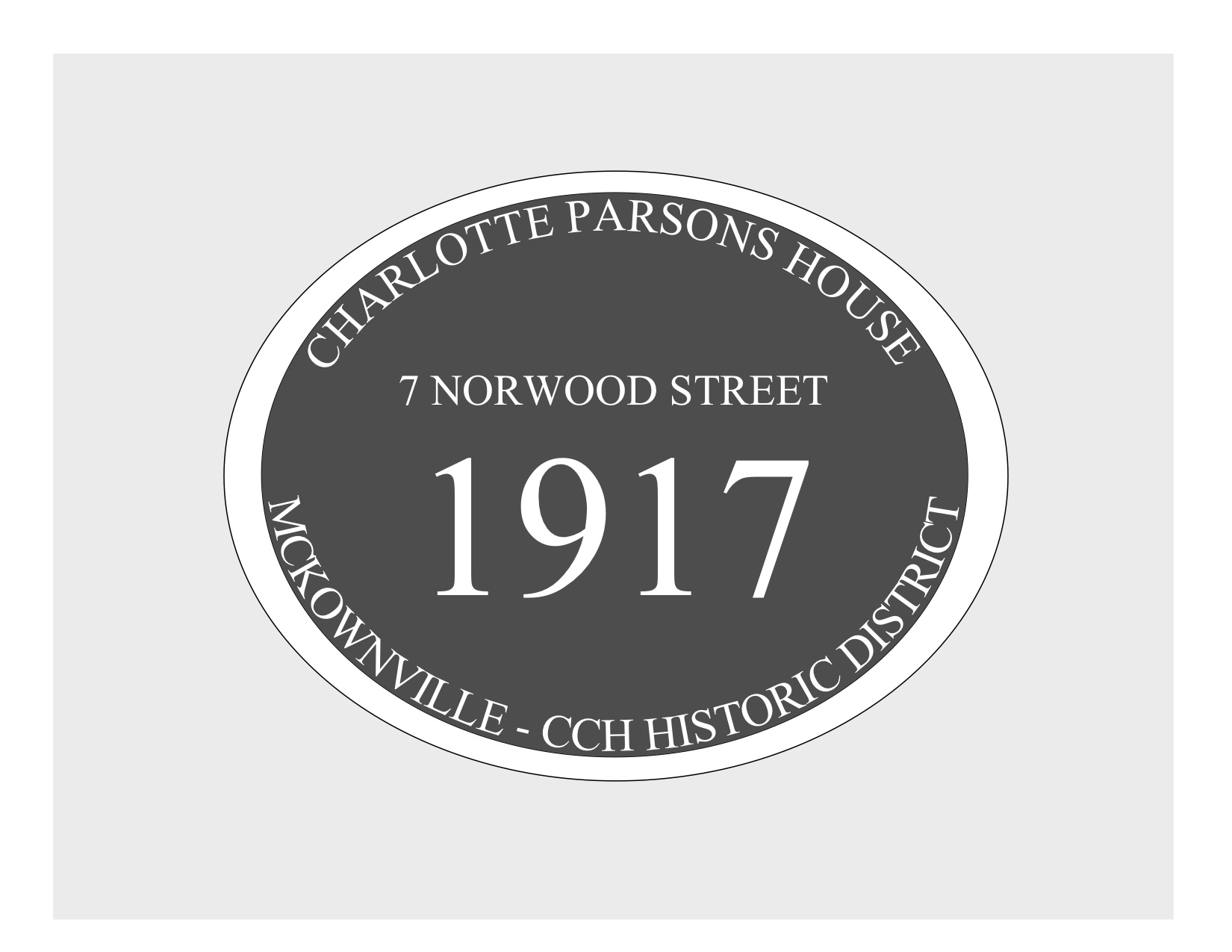 house
plaque draft design McKownville CCH 7 Norwood St