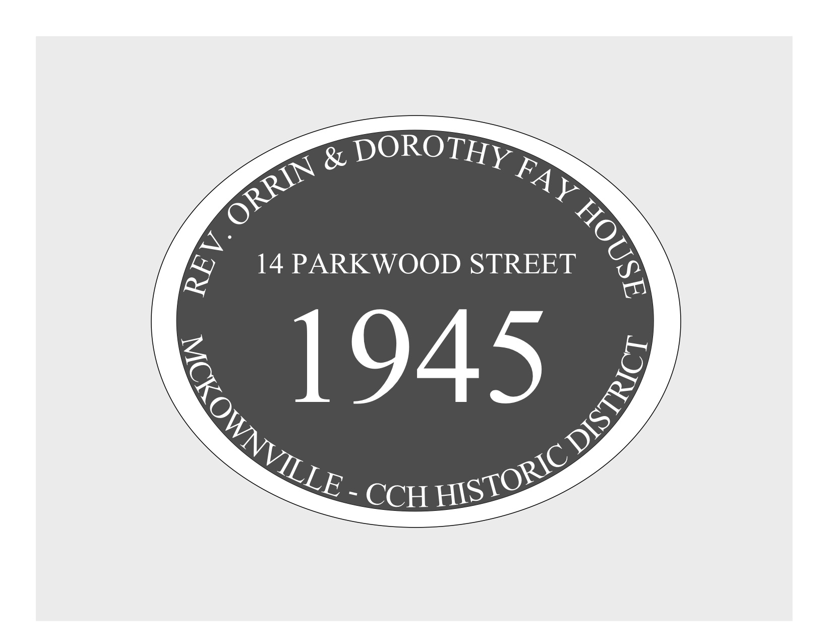 house
plaque draft design McKownville CCH 14 Parkwood St