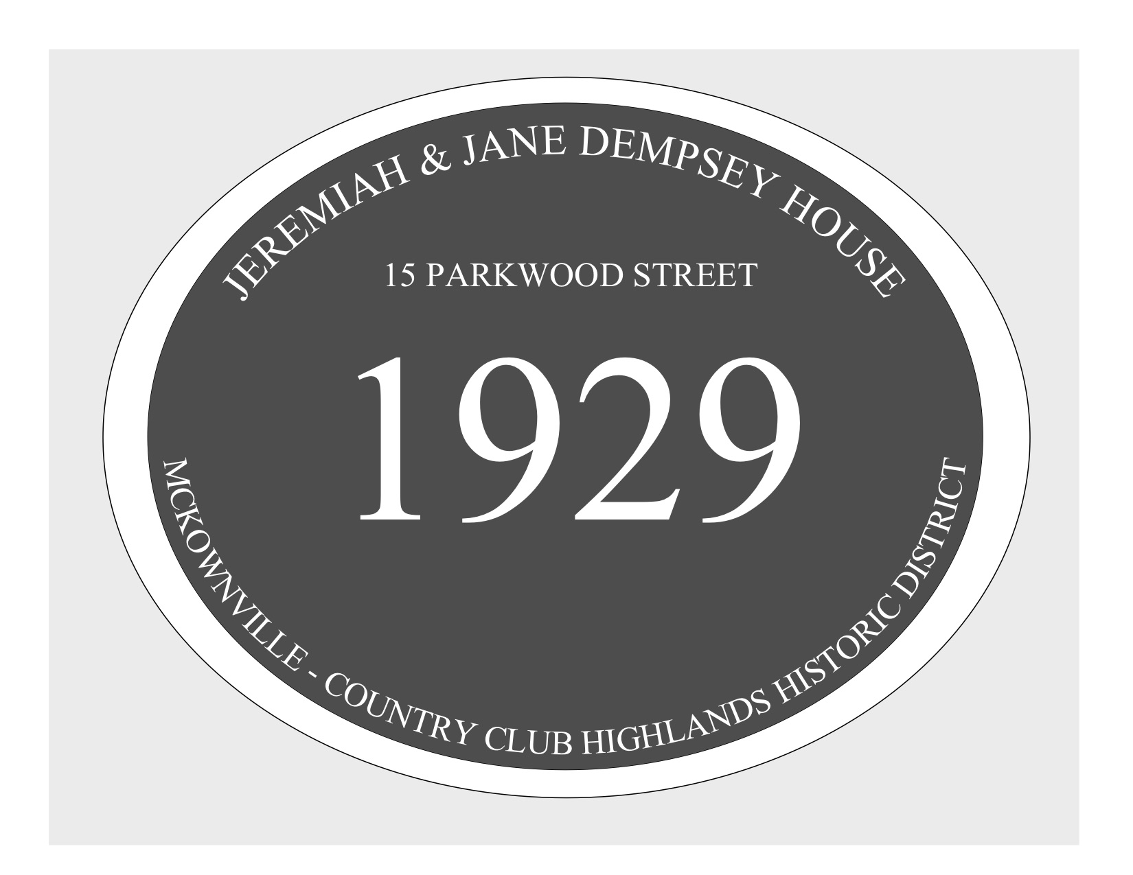 house
plaque draft design McKownville CCH 15 Parkwood St