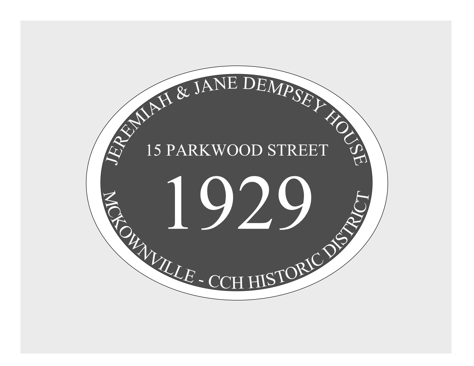 house
plaque draft design McKownville CCH 15 Parkwood St