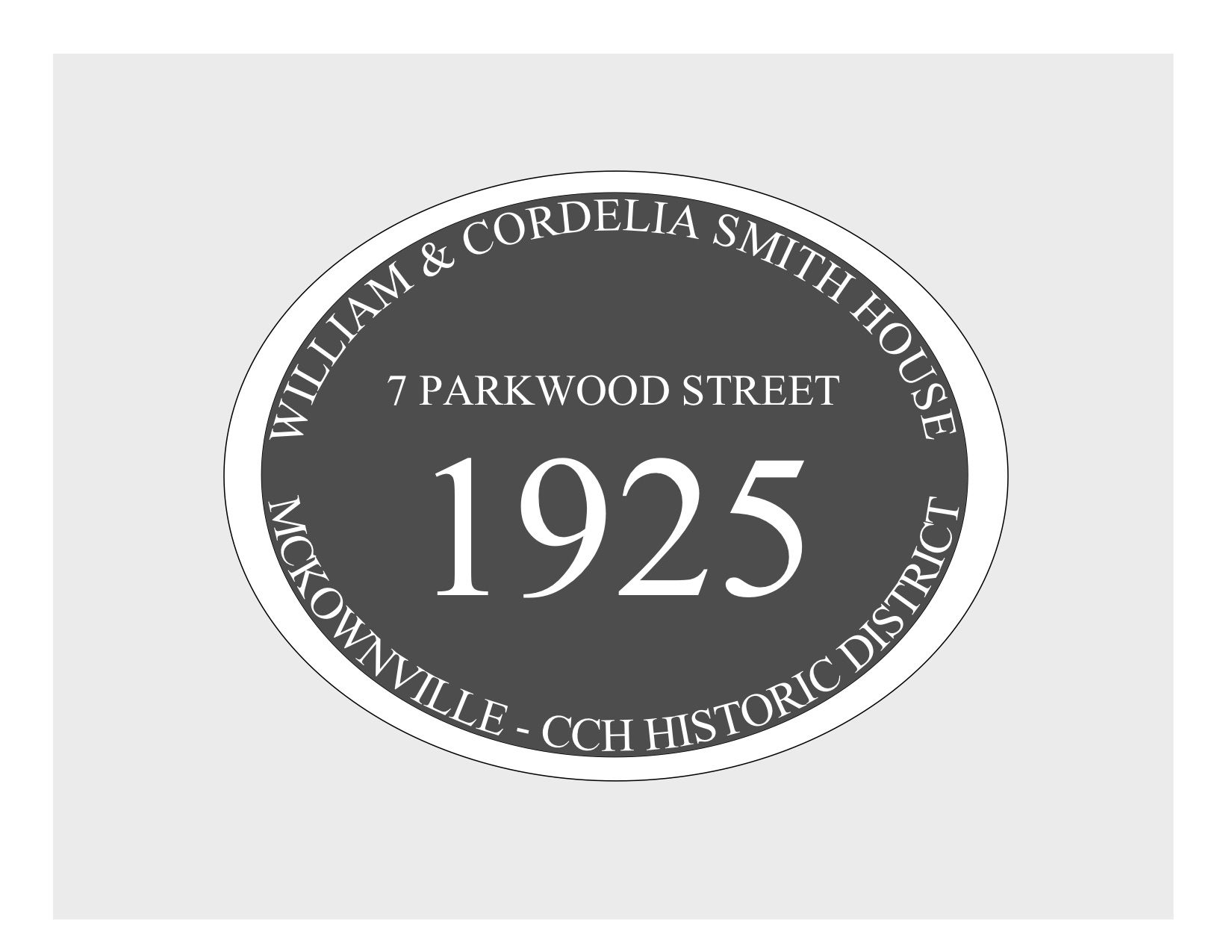 house
plaque draft design McKownville CCH 7 Parkwood St