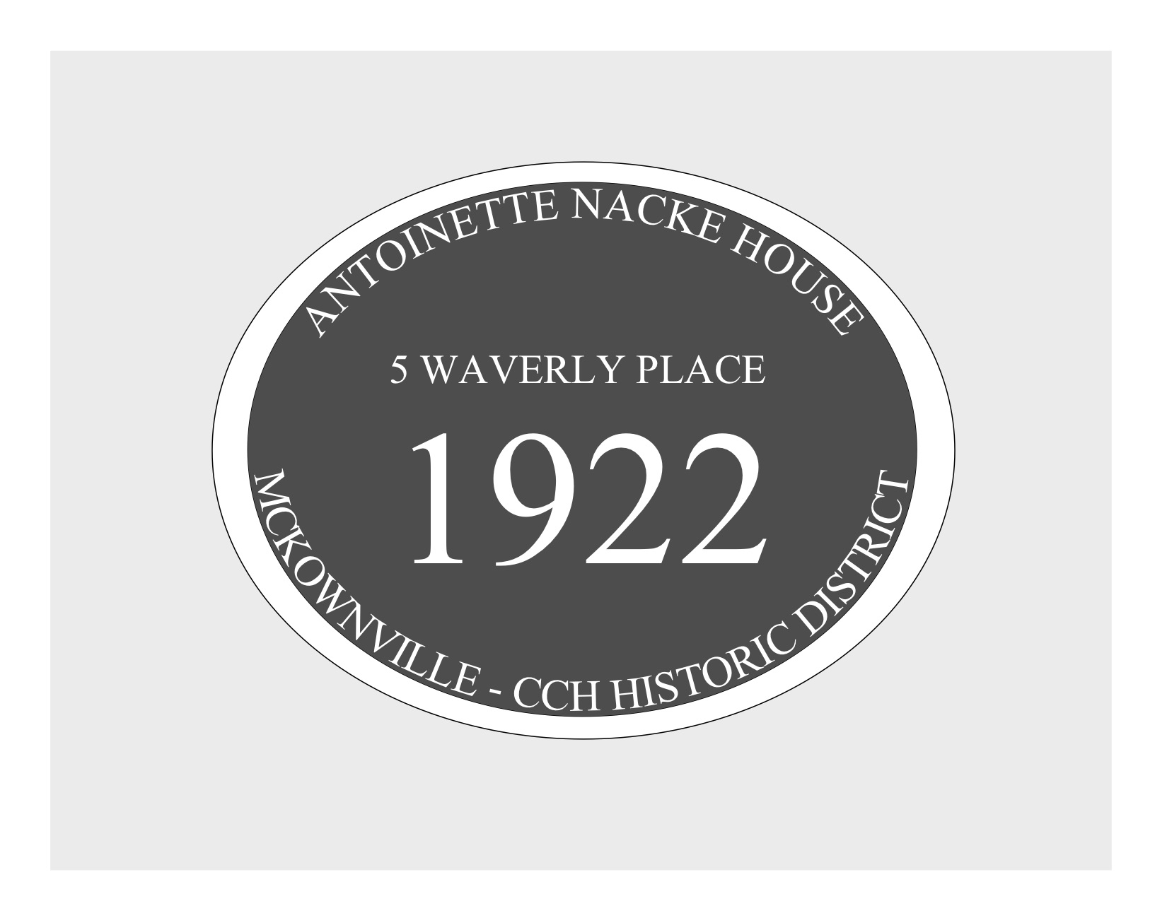 house
plaque draft design McKownville CCH 5 Waverly Pl