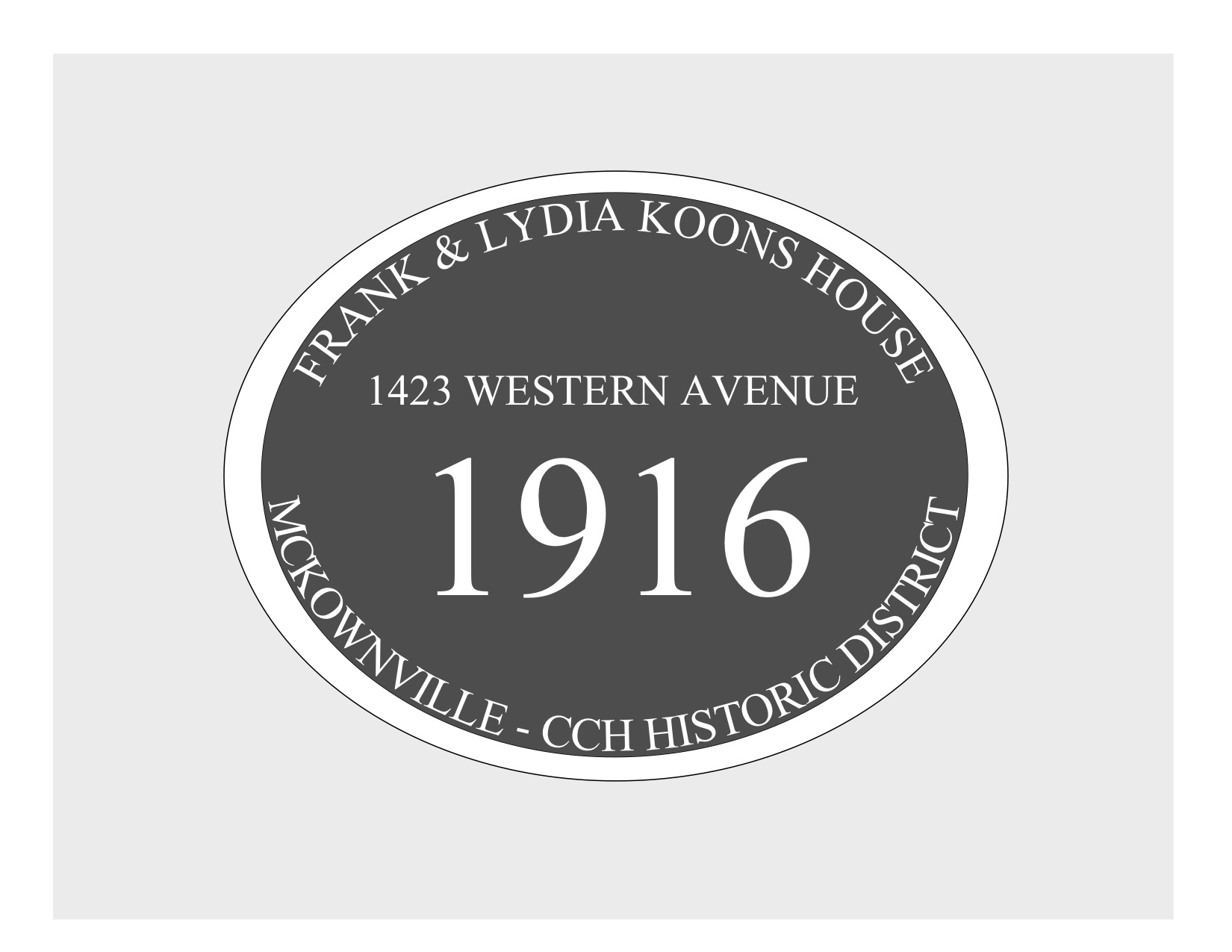 house
plaque draft design McKownville CCH 1423 Western Ave