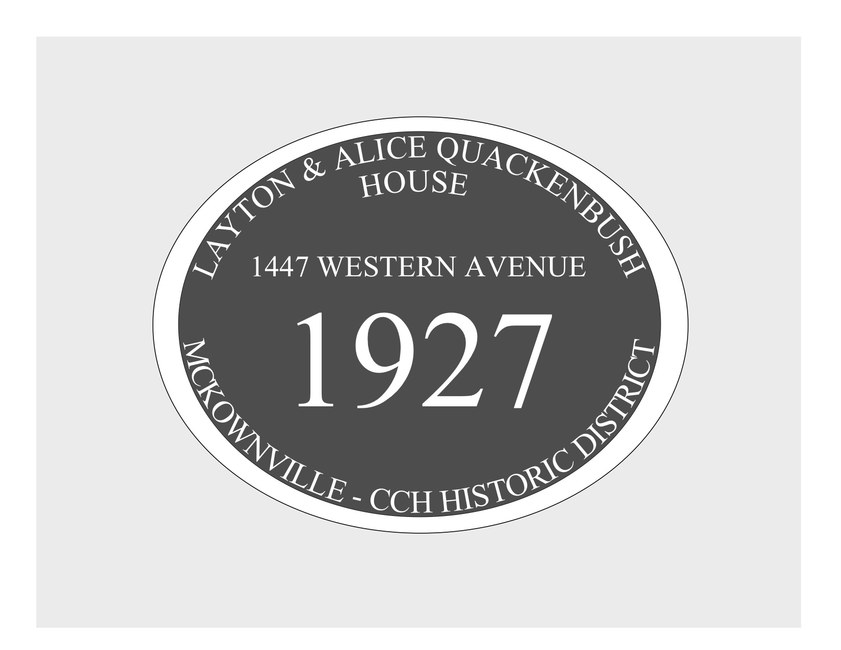 house
plaque draft design McKownville CCH 1447 Western Ave