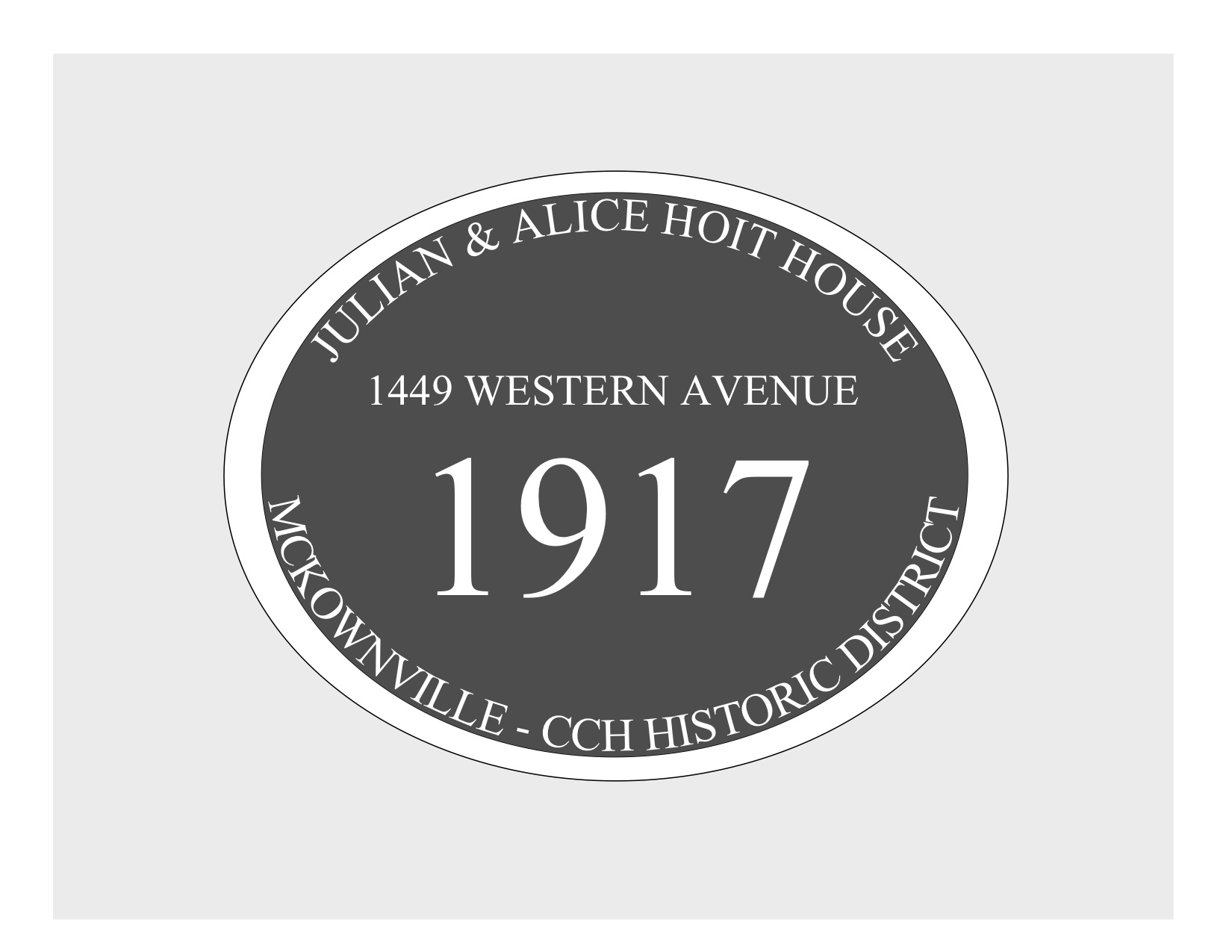 house
plaque draft design McKownville CCH 1449 Western Ave