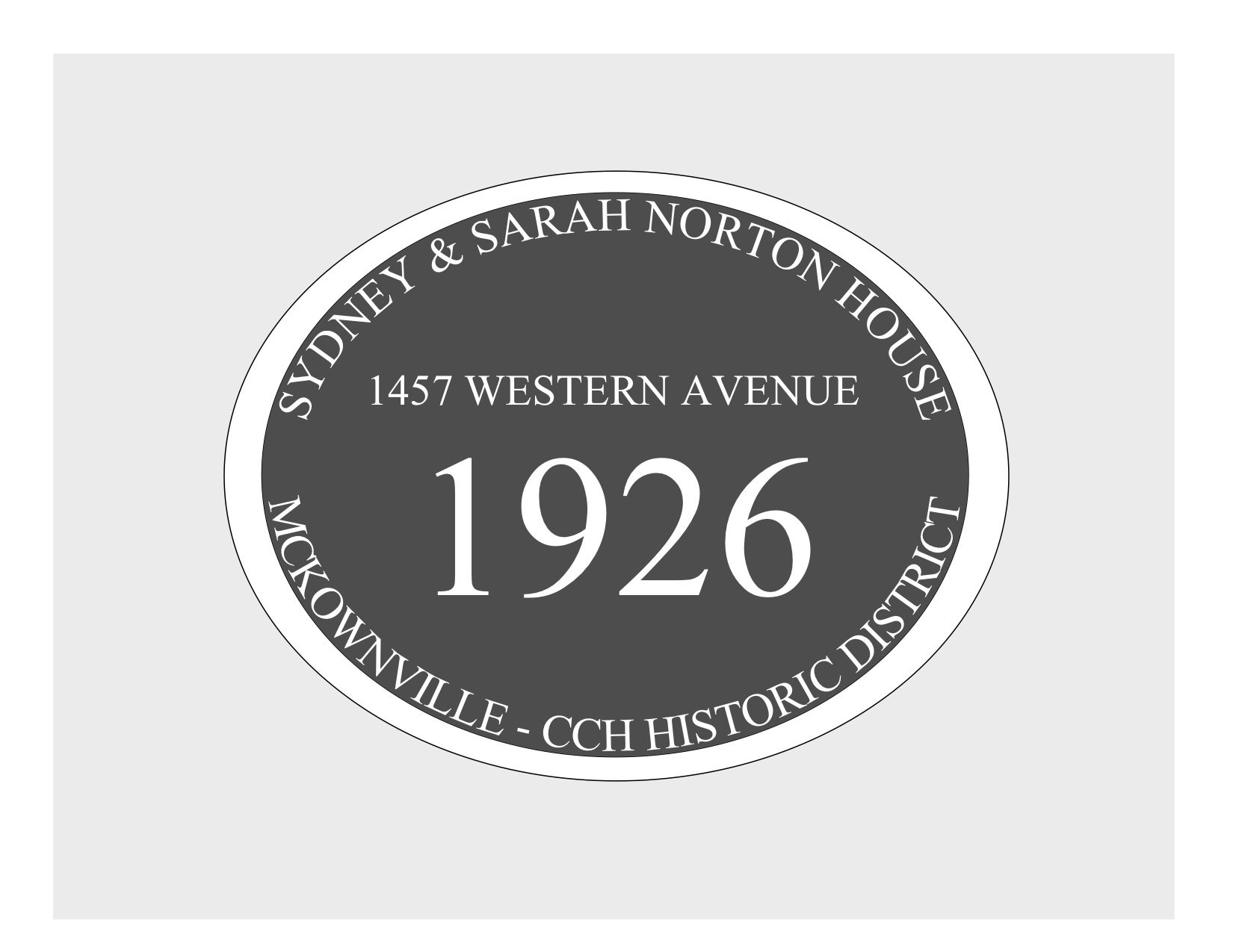 house
plaque draft design McKownville CCH 1457 Western Ave