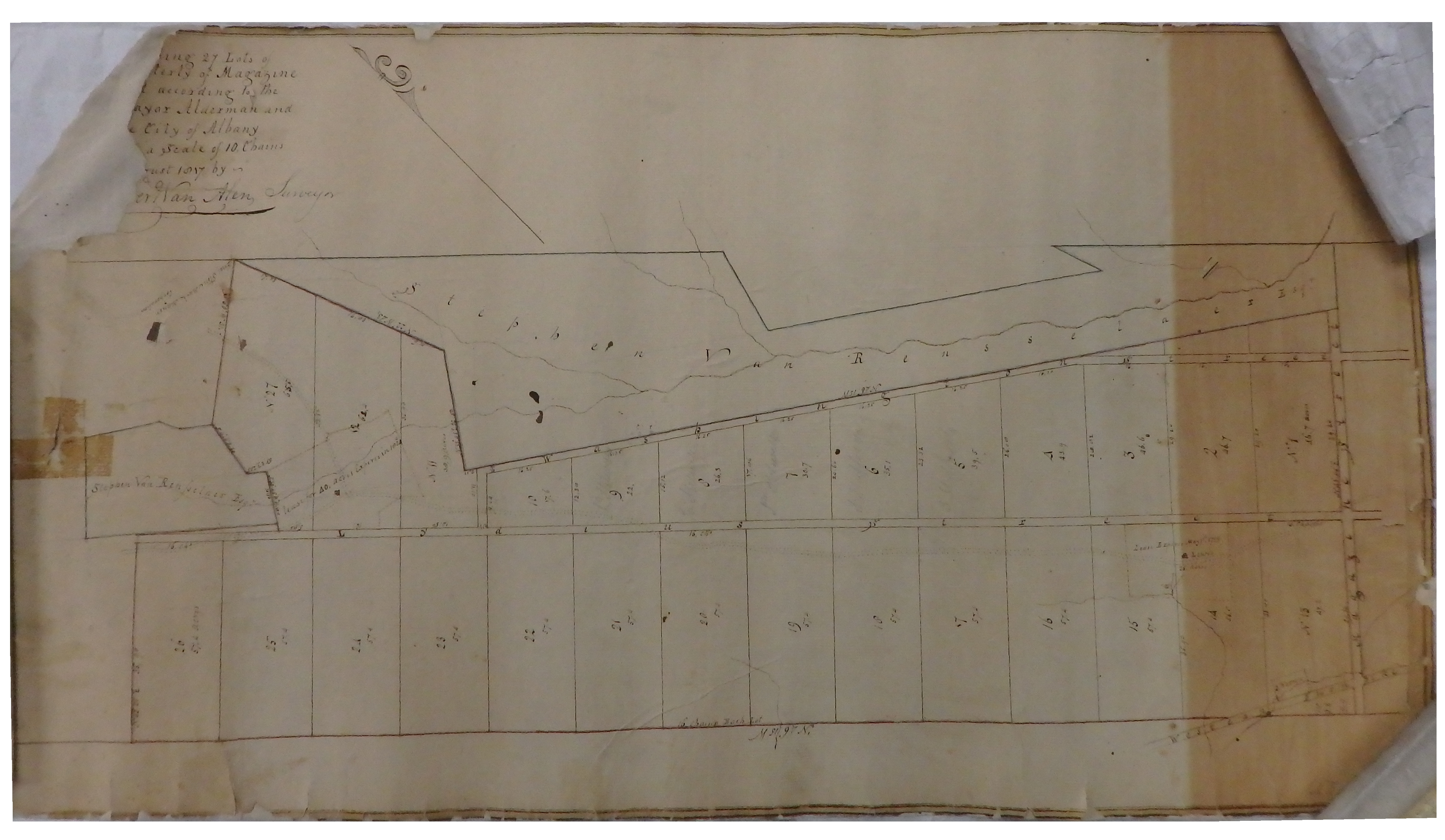photo of
the 1817 Evert Van Alen map of the great lots