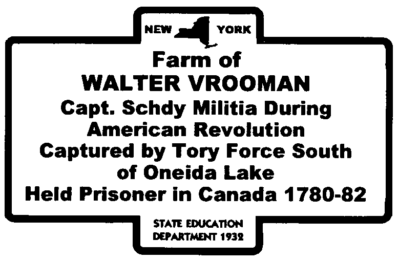 Walter Vrooman farm highway marker