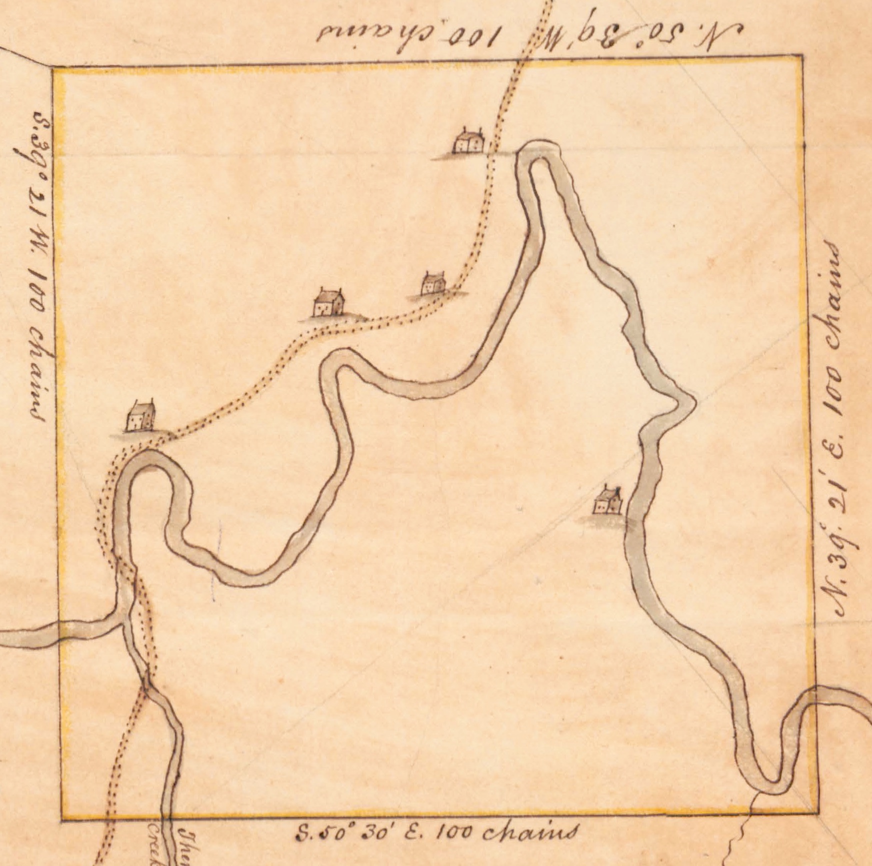 1000 acre square of Van Bael
Patent arbitration 1775 (map of 1789)