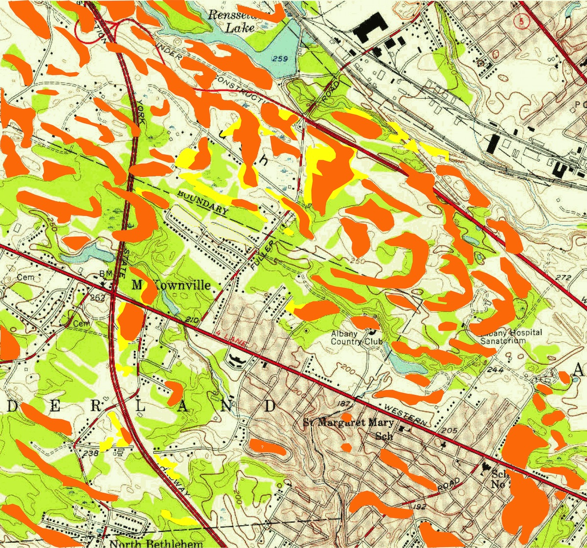 sand dunes
near McKownville map