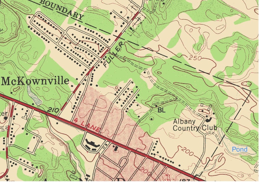 USGS map extract of
      Mckownville 1953