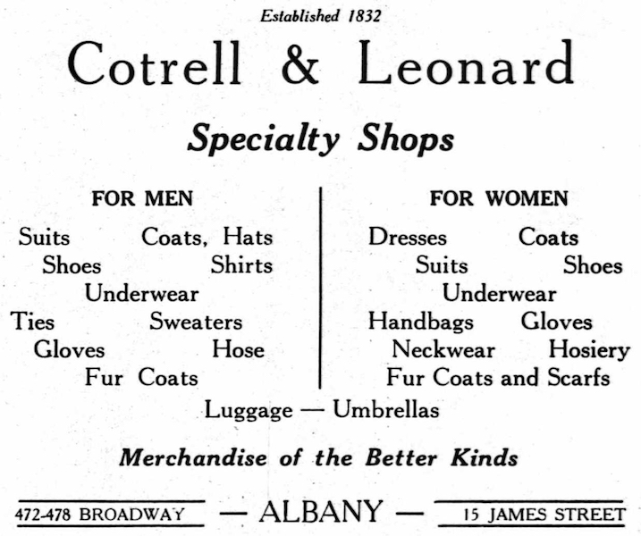 1929
Cotrell&Leonard Ad