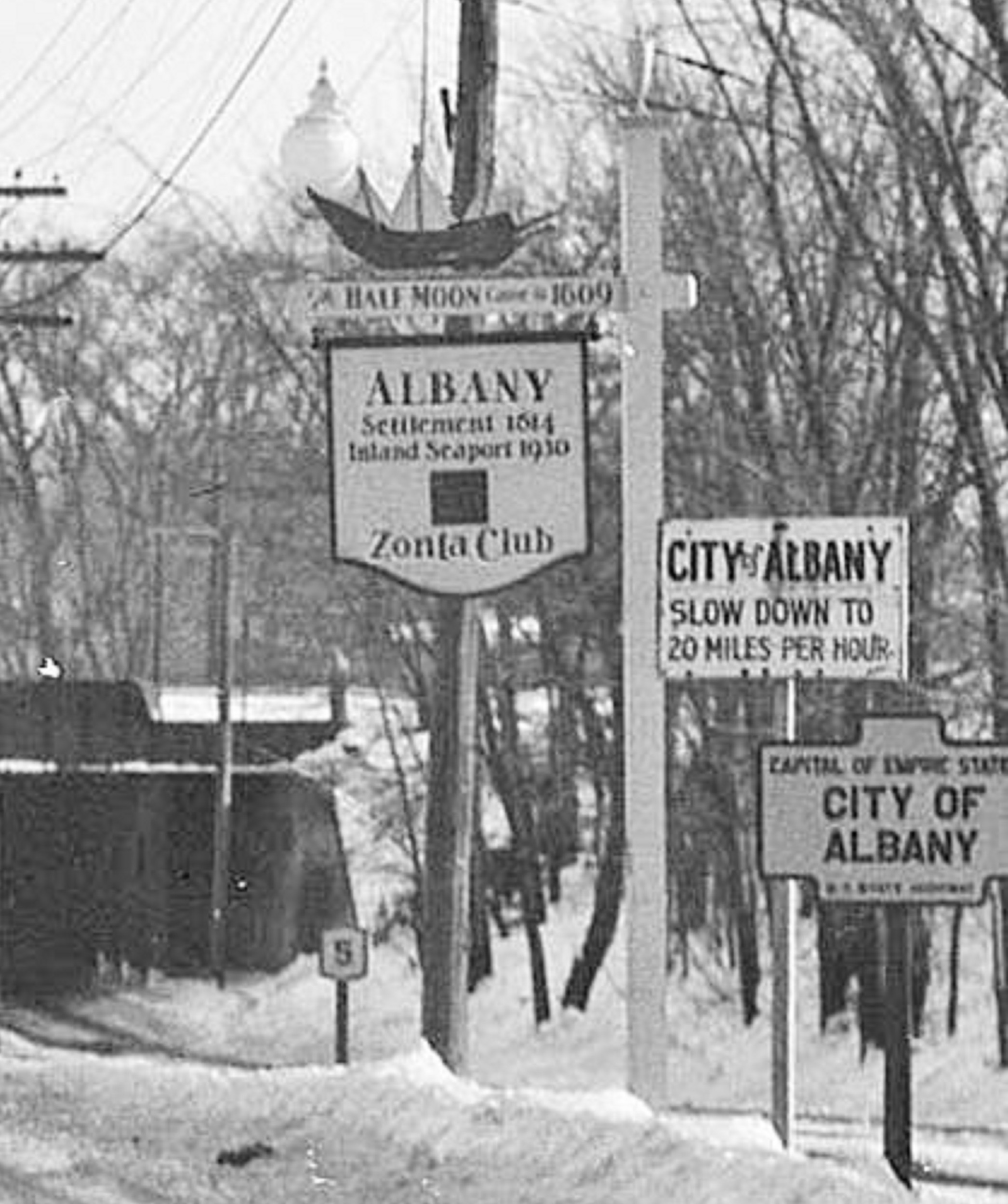 signs at
Albany City line on Central Avenue 1930