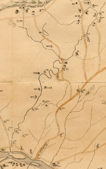 Normanskill
valley extract from 1767 Bleeker map