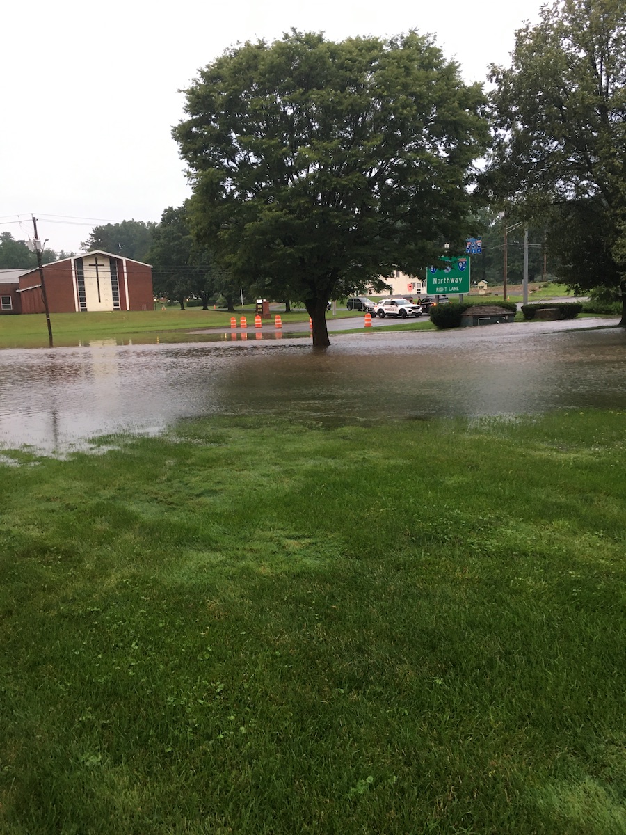 Flood water from the
McKownville reservoir 20230718